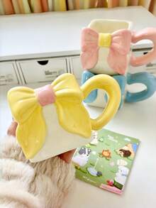 Dreamy Pearl Butterfly Ceramic Mug, Cute Style Coffee Cup, High-Quality Afternoon Tea Gift, Milk Tea Cup, Water Cup, Breakfast Cup, Back To School Ceramic Mug - Multicolor - View 7