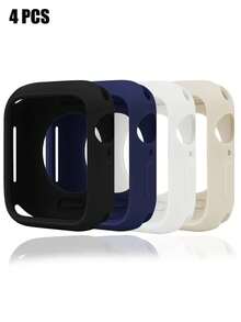 4件套男女时尚休闲软硅胶手表壳镂空防摔保护套，适用于 40/41/42/44/45/46/49mm，适用于 Series Ultra/SE/11/10/9/8/7/6/5/4，智能手表保护套配件 - 鏤空4個顏色 - 查看 14