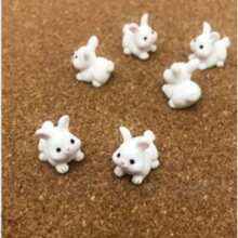 5pcs Cute Mini Resin Rabbit Figurines - Charming Fairy Tale Garden Decor, Micro Landscape DIY Craft, Birthday & Easter Gift, Graduation Gift - Multicolor - View 3