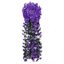 2pcs Artificial Violet Hanging Vines, Outdoor Decor, Fake Violet Flowers Home Wall Decor, Wedding, Halloween, Christmas, Thanksgiving Decoration - Violet Wall Hanging - View 7