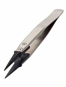 1支精密镊子 - 防静电尖端，坚固耐用的金属结构，适用于电子产品、珠宝制作、工艺品制作 - 无需电源，专业人士和业余爱好者均可使用