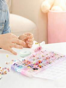 32-Slot Children's Beading DIY Kit, Girls Handmade Intelligent Toy, Bracelet Necklace Making Set, Holiday Gift Creative Jewelry, Parent-Child Handcraft Interactive / Hobby Maker Fun Creation Set, Birthday Gift - Multicolor - View 5