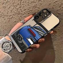 Blue Sports Car Pattern Phone Case For 25 S24 S23 S22 S21 S20 FE Ultra Plus 4G 5G Anti-Drop Matte Back Cover - màu đen - Xem 27