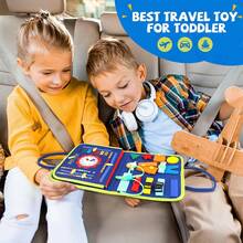 Busy Board Montessori Toys For Toddler Boy Birthday Gifts, Busy Book Sensory Toys For Toddlers, Learning Educational Toddler Travel Activities - 彩色 - 查看 8