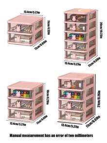 1 pieza Caja de almacenamiento de escritorio con diseño de conejo lindo, organizador de papelería con cajón de conejo, mini caja de exhibición de figuras de acrílico, caja de almacenamiento de cosméticos y joyas, adecuada para dormitorio, habitación, tocador u oficina, regalo de vuelta a la escuela, cumpleaños, Navidad - Multicolor - Ver 12