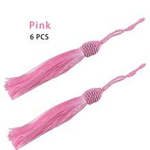6 Pieces Polyester Silk Tassels, Silky Floss Tassels, Mixed Color Bookmark Tassels With Cord Loop, For Jewelry Making Souvenir Bookmarks DIY Craft Accessory, Curtain Sewing, Bag Pendant And DIY Craft. - Multicolor - View 16