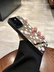 1pc Daisy Flowers Pattern Print Mirror Acrylic Anti-Fall Phone Case Compatible With IPhone 13/11/17/17pro/16/14/15/15pro/15 Plus/15 Promax/7plus/8plus/X/Xs Max/Xr/11pro/12pro/13pro/14pro/12mini/13mini/11promax/12promax/13promax/14promax/14plus/17pro Max/17Air/6/6s Plus/7/8/16Pro/16plus/16promax/Se2/17promax&Compatible With Samsung Galaxy/A54/A14/A12/A13/A15/A32/A33/A24/A52S/S20/S21/S22/S23/S24/S23Plus/S24ultra/S25/A15/A33/A23 - Multicolor - View 4