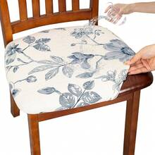 Stretch Non-Slip Soft Washable Dining Chair Covers Set Of 4, Yellow Cushion Slipcovers Kitchen And Dining Room Chairs - 22 - View 7