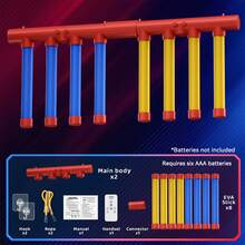Tecforood 快速反应抓棍游戏，快速反应接棍挑战玩具，手眼协调和感觉统合训练工具，多人互动反应速度测试游戏，耐用塑料材质，适合家庭娱乐和亲子互动，理想的派对破冰和团队合作游戏 - 彩色 - 查看 9