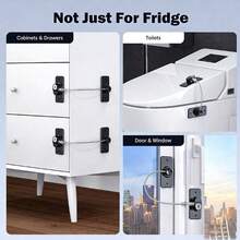 1件装冰箱锁套装，带硅胶绳保护套，适合儿童使用。冰箱锁带钥匙，表面友好，黑白两色可选。 - 彩色 - 查看 2