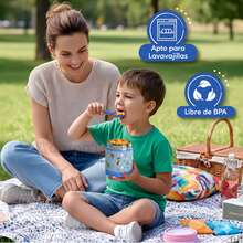 Disney MAGMALIFE Contenedor Térmico para Alimentos MealGo , Toy Story 300ml (10oz), Acero Inoxidable Doble Pared, Con Cuchara/Tenedor, Mantiene Frío y Caliente, Boquilla Ancha, Antiderrames, Ideal para Niños - Azul - Ver 7