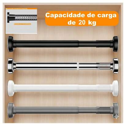 Varao Extensivel 70 A 120cm Ajustavel Por Pressao sem furar Gray