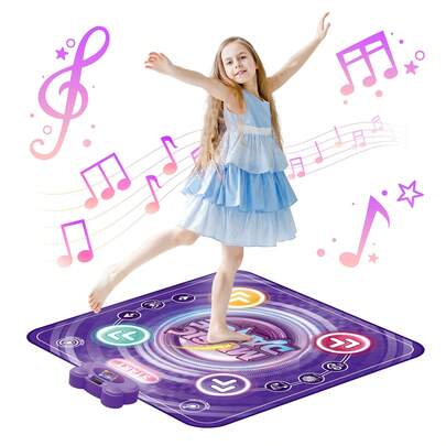 Children's Bluetooth Dance Mat With LED Lights And Music Function - 4 Interactive Game Modes (Piano/Drum/Challenge/Memory), 90x110cm, Suitable For 3-12 Years Old Boys And Girls Educational Floor Toy, Ideal For Birthday, Christmas And Indoor Exercise