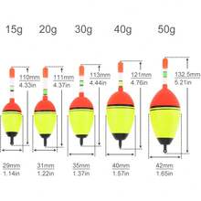 5pcs EVA Foam Floats Fishing Bobbers, Fishing Floats Fishing Bobbers, Bobbers Fishing Floats Set 15g 20g 30g 40g 50g For Crappie Pike Perch Carp Bass - 紅色 - 查看 2