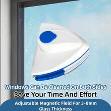 Magnetic Window Cleaner Double Sided Indoor Outside Glass Cleaner Magnet Washer - Blue and White - View 11