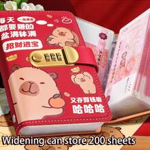 1 buah Dompet Uang Kertas dengan Kunci Sandi Desain Capybara, Album Penyimpanan Uang Kertas Kapasitas Besar, Cocok untuk Mengumpulkan Uang Kertas 10.000 RMB dan Uang Tunai - MultiWarna - View 10