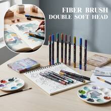 12/48 Colors Dual Tip Acrylic Marker Pens Set, Classic, Metallic, Macaron, Skin Tone Color Systems, Children/Student Art Drawing Painting Supplies, Watercolor, Quick Dry, DIY Graffiti - Acrylic Marker - View 6