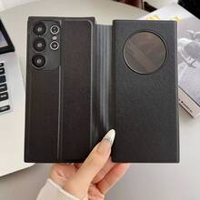 高级智能视窗PU皮革钱包翻盖手机壳,兼容三星Galaxy S25 Ultra S24+ S23 FE S22 Ultra A36 A16 A26 A56,兼容Pixel 8 8A 8PRO 9 9PRO - 带卡槽、可折叠支架、全包防震保护套 - 黑色 - 查看 11