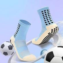 1 Pair  Anti-Slip Sports Socks For Yoga, Towel Bottom, Professional Hot Glue Application, Football Training Thick Towel Bottom, Mid-Length Anti-Slip Basketball Socks - 彩色 - 查看 11