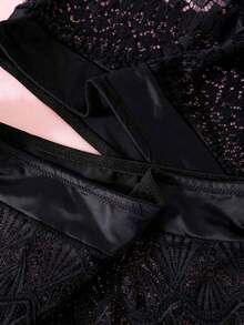 2pcs Women's Sexy Thong Panties, Hollow-Out Design, Floral Lace Trim, Basic Thong - Multicolor - View 3