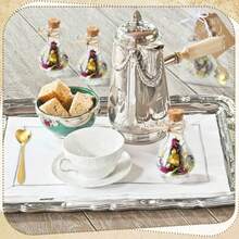 Set Tea Party Favors Glass Tea Jar Teaspoon Organza Bag Gift Tag Rope Wedding Gifts For Guests Wedding Party Favors Dried Flower Included - 如圖 - 查看 4
