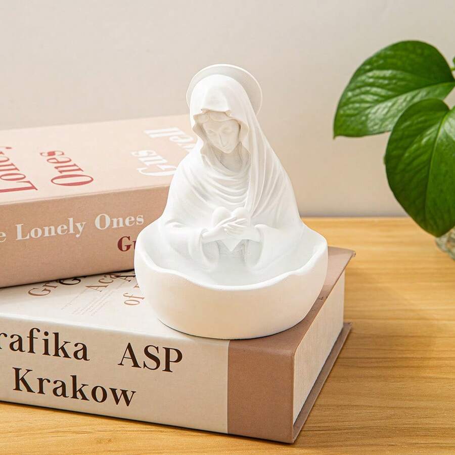 Modern Minimalist Mary Statue Decorative Bowl Bookshelf And Console Table Home Decor Sculpture Gift - White - View 1