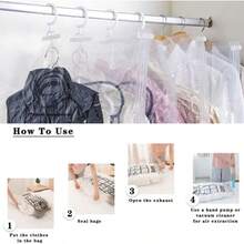 Hmulefate Hanging Vacuum Storage BagsUplifegiver Hanging Compressible Storage Bag Vacuum Seal Bags for Clothing 26.5x35.4inch(8Pcs ) - 265 x 354 pulgadas, 8 piezas - Ver 4