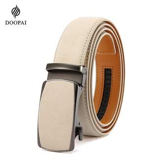 DOOPAI Herrbälte med spärr - Klassiskt vintagespänne, justerbart läderbälte, perfekt presentset för formella och vardagliga kläder