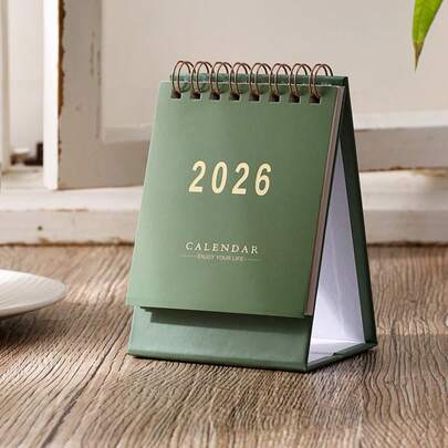 1Pcs Portable Mini Standing Calendar - Small Flip Calendar For Desktop Planning, Pocket-Sized Monthly Organizer For Students & Office Workers