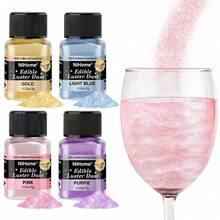 10g Edible Gold Powder, Suitable For Mousse Cake, Gummy, Macaron, Chocolate Baking Cake Decoration, Birthday Or Wedding Party DIY Pearl Powder, Cake Decoration Glitter Powder - Multicolor - View 2