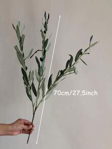 1支38英寸人造橄榄叶枝，仿真绿色春季植物枝干，适用于婚礼、家居/厨房/办公室花卉装饰、DIY桌面摆设 - 彩色 - 查看 11
