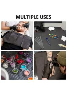 一次性粉黑美甲桌垫，三层防水可折叠清洁垫，多功能美容纹身牙科手术巾，防水桌布，适用于指甲屑、指甲垫和旅行便携用品。美甲工具 - 彩色 - 查看 5