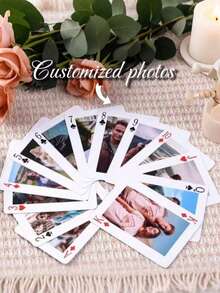 54pcs/Set Customized Photo Playing Cards, Can Customize 6 Photos, Personalized Poker Deck, Customized Game Cards, Anniversary Gift, Valentine's Day Gift, Wedding Memento, Mother's Day Gift, Birthday Gift