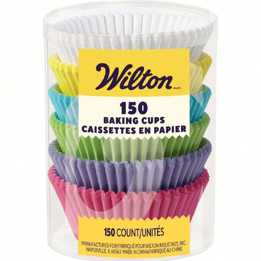 415-1624 Assorted Pastel Rainbow Standard Baking Cup Mega Pack, 150 Count,36802586 - Multicolor - Ver 1