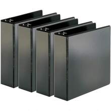 Almacenamiento de archivos  Cardinal Performer Carpetas de 3 anillas, anillas inclinadas de 1 pulgada, sin bloqueo, capacidad de 240 hojas, presentación ClearVue, antiadherente, sin PVC, Negro, 3 pulgadas - Negro - - Ver 2