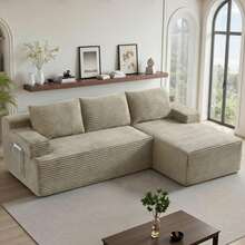 96''Sectional Couches For Living Room,Modern Modular Sectional Sofa,Upholstered Boneless Couch With Pockets,Comfy Cloud Couch With L Shaped Chaise (Camel, 96''W Left Facing Chaise/Right Facing Chaise) - 駝色 - 查看 11