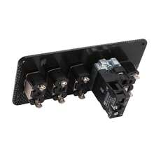 Panel de interruptores basculantes con botón pulsador de encendido de motor de coche, 12 V, 40 A, estilo fibra de carbono, universal, Plug and Play - A - Ver 2
