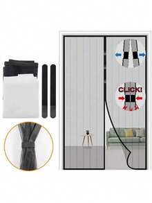 1件装磁性按扣防蚊魔术窗帘 - 涤纶包边自动闭合磁性纱窗窗帘 - 彩色 - 查看 9