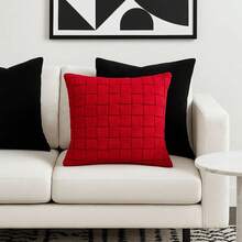 Cushion Cover With Cotton Ribbons, Macrame, Boho Chic, Rustic, Trance, Modern, 45cm X 45cm - 紅色 - 查看 6