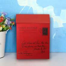 Red Large Letter Box Post Mail Box Wall Mounted Post Box Lockable With 2 Keys HS - Red - View 6