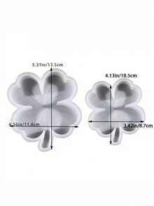 1 khuôn đúc nhựa hình cỏ bốn lá lớn và nhỏ để làm nến, sáp thơm, xà phòng, đồ trang trí nhà cửa - Khuôn tự làm bằng thạch cao, bê tông, xi măng, nhựa epoxy - Thích hợp làm nến cho ngày lễ Thánh Patrick và lễ Phục Sinh - Chất liệu dẻo - trắng - Xem 2