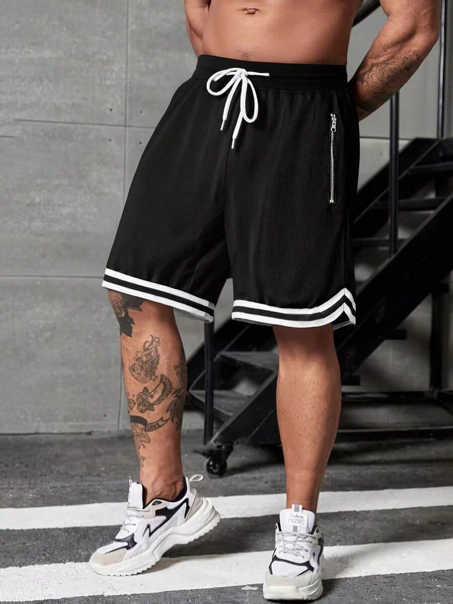 男士休闲运动短裤，带拉链口袋，健身房锻炼短裤，抽绳腰带，篮球短裤，弹力轻便运动裤，适合篮球、棒球、健身、跑步、训练、运动、户外活动，父亲节礼物