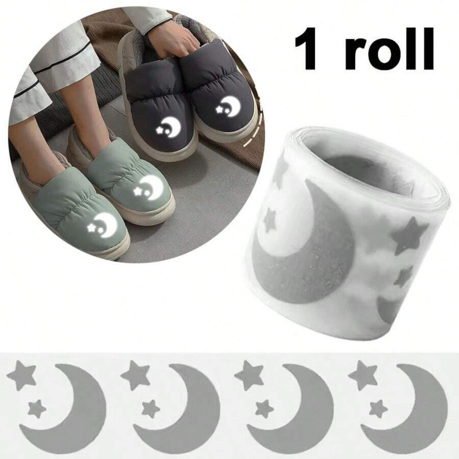 1 Roll, FG011 Moon & Star Reflective Stickers, DIY Creative Heat Transfer Decals