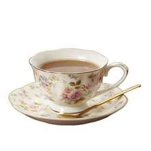 1 كوب قهوة سيراميك بطبعة زهرية، كوب حليب للأزواج عصري، كوب إفطار عالي الجودة، مناسب للقهوة والحليب والكاكاو وقهوة القرفة، هدية إبداعية للأعياد والميلاد - متعدد الألوان - مشاهدة 6