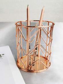 Gold/Rose Gold/Black Diamond Hollow Wrought Iron Storage Box Pencil Case Artistic Pencil Case Multifunctional Pencil Case - Multicolor - View 7