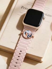 Personalized Photo Watch Band Charm, Custom Picture Strap Decoration With Heart & Circle Design, Memory Keepsake Jewelry, Meaningful Gift For Boyfriend, Girlfriend, Couples, Family & Friends, Birthday, Anniversary & Valentine's Day - Multicolor - View 7