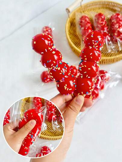 Realistic Candy Apple Squeeze Toy, Nostalgic Edible Toy With Chewy Texture For Stress Relief, Unique Gift For Men And Women