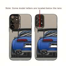 Blue Sports Car Pattern Phone Case For 25 S24 S23 S22 S21 S20 FE Ultra Plus 4G 5G Anti-Drop Matte Back Cover - màu đen - Xem 24