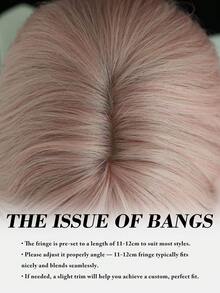 Parrucca con frangia corta e ondulata da 20 pollici, colore rosa, in fibra sintetica resistente al calore, adatta per feste, uso quotidiano, festival musicali, raduni e celebrazioni - Rosa - Visualizzare 8