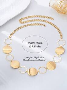 Bohemian Style Sequins Exquisite Minimalist Women's Round Splicing/Square Pendant Chain Waist Chain - Matched With Skirt Pants Chain Accessories - Beach Vacation Party Matching (No Gift Box) - Waist Chain - View 4